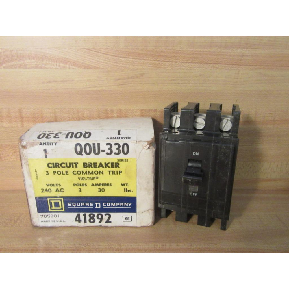 Square D QOU-330 Circuit Breaker 41892 3P 30A Square D QOU-330 Circuit Breaker 41892 3P 30A