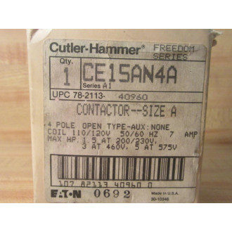 Cutler Hammer CE15AN4A Eaton Contactor
