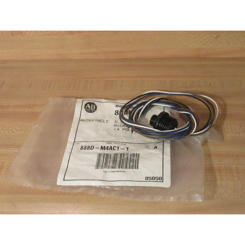 Allen Bradley 888D-M4AC1-1 Cable Receptacle 888DM4AC11 Series A Allen Bradley 888D-M4AC1-1 Cable Receptacle 888DM4AC11 Series A