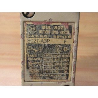 Allen Bradley 802T-A3P Oiltight Limit Switch 802TA3P - Used