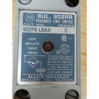 Allen Bradley 802PR-LBAJ1 Proximity Limit Switch 802PRLBAJ1 - Used