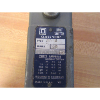 Square D 9007-AW16 Limit Switch 9007AW16 Series D - Used