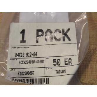SCXX204010-050M1 Socket Head Cap Screw M4X10 912-A4 (Pack of 50)