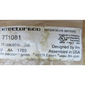 IFM Efector TT1081 Temperature Probe Sensor (Pack of 2)