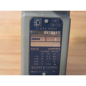 Square D 9007-AW-16BA1 Limit Switch 9007AW16BA1 - Used