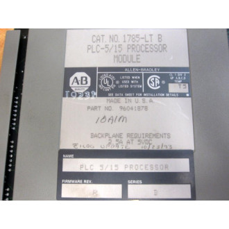 Allen Bradley 1785-LT PLC-515 CPU Module Ser.B FW Rev.R - WKey - Used