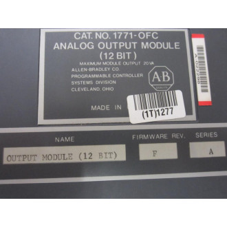 Allen Bradley 1771-OFC Analog Output Module 1771-0FC wRepair Report - Refurbished