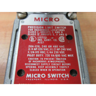 Micro Switch 1ML1-E1 Precision Limit Switch wRoller Lever 1ML1E1 - New No Box
