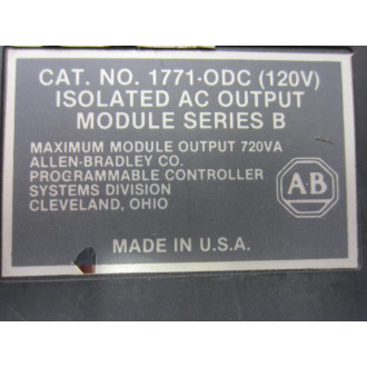 Allen Bradley 1771-ODC Output Module 1771-0DC Series B,W1771-WD - Used