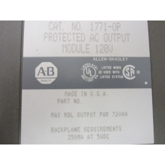 Allen Bradley 1771-OP AC Output Module 1771-0P Max.Output Power: 720VA - Used
