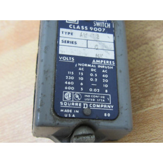 Square D 9007-AW12 Limit Switch 9007AW12 Body Only Ser. C - Used
