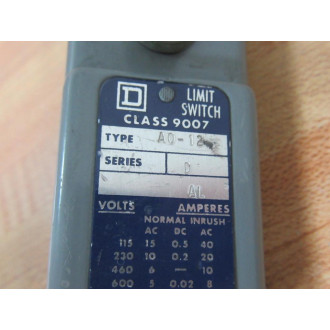 Square D 9007-AO-12 Limit Switch 9007-A0-12 AL - Used