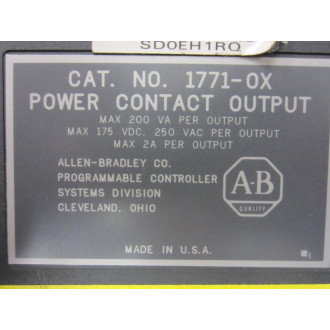 Allen Bradley 1771-OX Module 1771-0X 960137 - Used