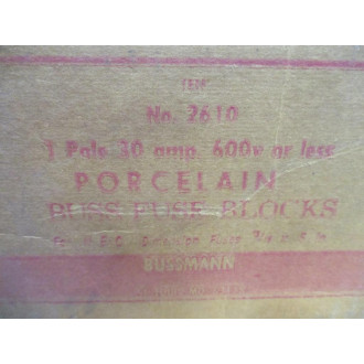 Bussman 2610 Porcelain Buss Fuse Block (Pack of 10)