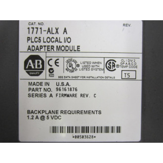 Allen Bradley 1771-ALX Adapter Module 1771ALX SER. A FW Rev. C - Used