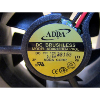 Adda AD0612HB-C70GL DC Brushless Fan AD0612HBC70GL (Pack of 2) - Used