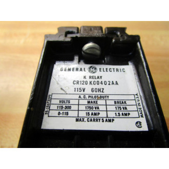 General Electric CR120 K00402AA Relay CR120K00402AA - Used