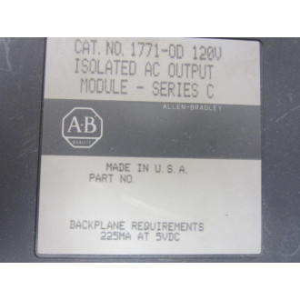 Allen Bradley 1771-OD Module 1771-0D Ser. C - Used