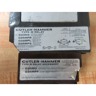 Cutler Hammer D23MB Eaton Type M Relay D23MDChipped Housing - Used