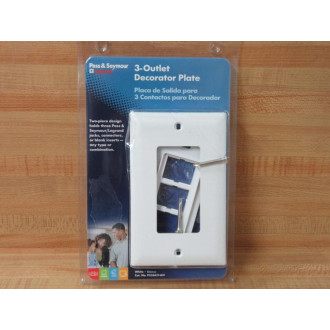 Pass & Seymour PS26KIT-WV Legrand 3-Outlet Decorator Plate PS26KITWV (Pack of 8)