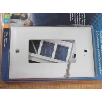 Pass & Seymour PS26KIT-WV Legrand 3-Outlet Decorator Plate PS26KITWV (Pack of 8)