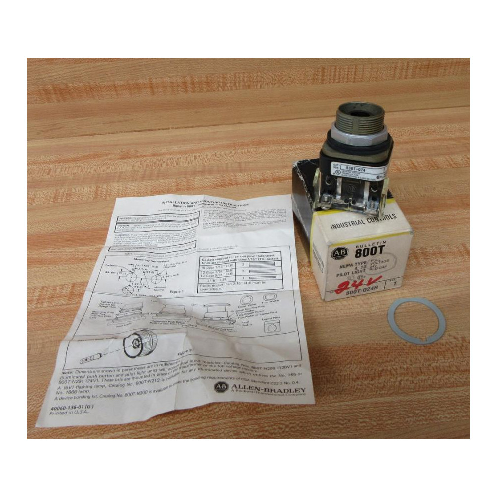 Allen Bradley 800T-Q24R Pilot Light  800TQ24R WO Lens Blank
