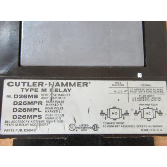 Cutler Hammer D26MB Relay wD23MD - Used