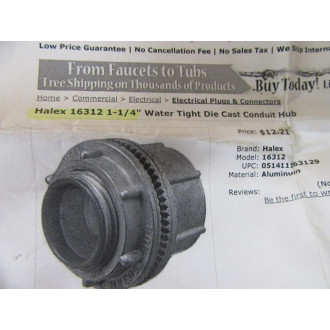 Halex 16312 Conduit Hub 1-14" - New No Box