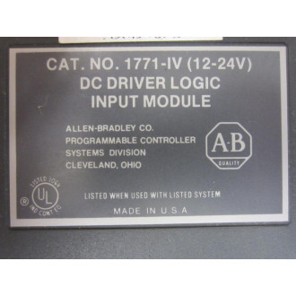 Allen Bradley 1771-IV Module 1771-1V - Used