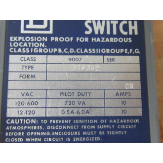 Square D 9007-BR53B2 Limit Switch 9007BR53B2 - New No Box