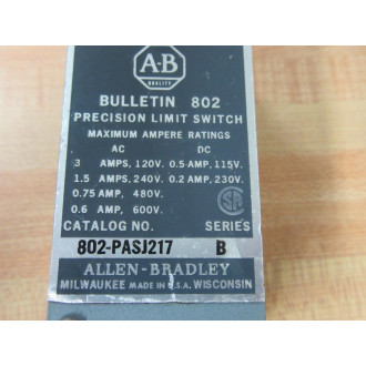 Allen Bradley 802-PASJ217 Precision Limit Switch 802PASJ217 - New No Box