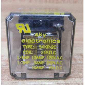 Sky Electronics SKKP-2C Relay SKKP2C 24 VDC Coil 13 HP 5A 240VAC - New No Box