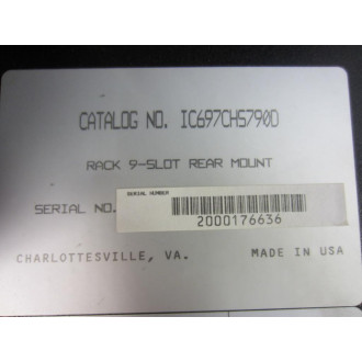 GEFanuc IC697CHS790 9-Slot Rack Rear Mount 44A724845-G01 IC697CHS790D - Used