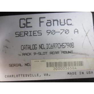 GEFanuc IC697CHS790 9-Slot Rack Rear Mount 44A724845-G01 IC697CHS790B - Used