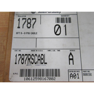 Allen Bradley 1787RSCABL 9-9 Pin Cable 96881501