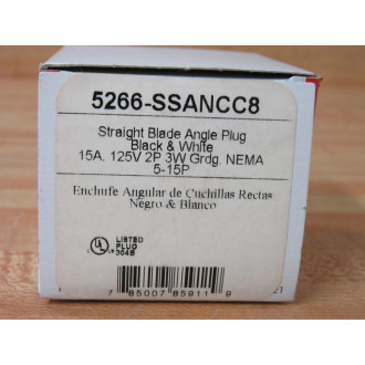 Pass & Seymour 5266-SSANCC8 Straight Blade Angle Plug 5266SSANCC8 (Pack of 3)