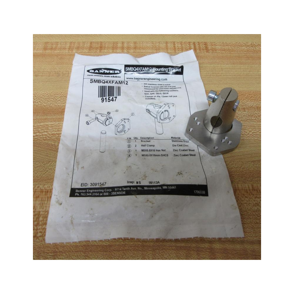Banner SMBQ4XFAM12 Mounting Bracket Banner SMBQ4XFAM12 Mounting Bracket