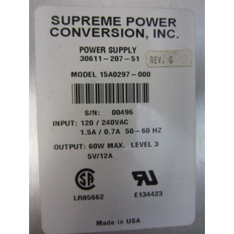 Supreme Power Conversion 30611-207-51 Power Supply 15A0297-000 - Used