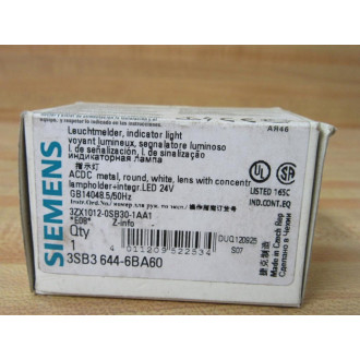 Siemens 3SB3 644-6BA60 Indicator Light 3SB36446BA60