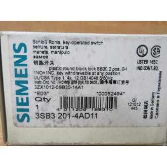 Siemens 3SB3 201-4AD11 Switch 2 Position 3SB32014AD11 w3SB3400-0A & Base