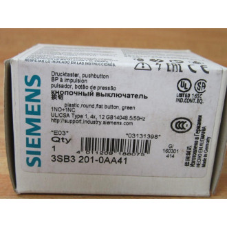 Siemens 3SB3201-0AA41 Pushbutton 3SB32010AA41