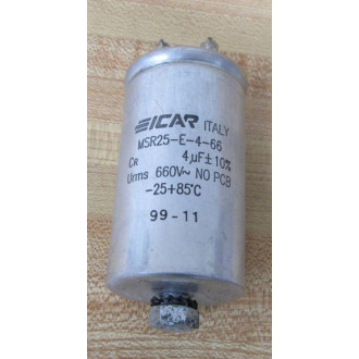 ICAR MSR25-E-4-66 EICAR Capacitor MSR25E466 4µF±10% 660V (Pack of 2) - Used