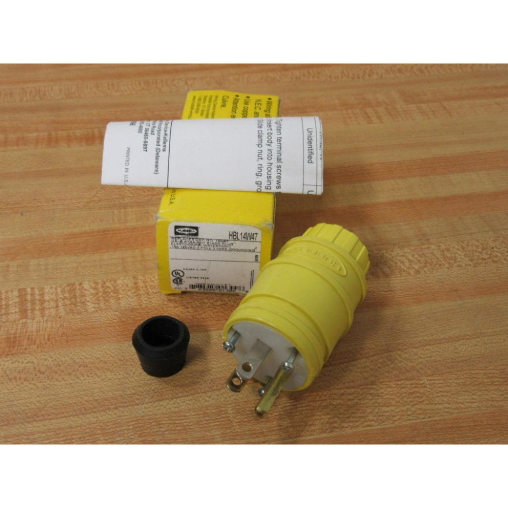 Hubbell HBL14W47 HBL Straight Blade Plug 14W47 Hubbell HBL14W47 HBL Straight Blade Plug 14W47