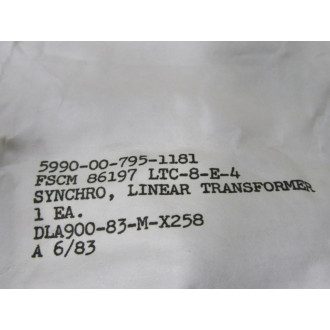 Litton Clifton Precision LTC-8-E-4 Linear Transformer 5990-00-795-1181