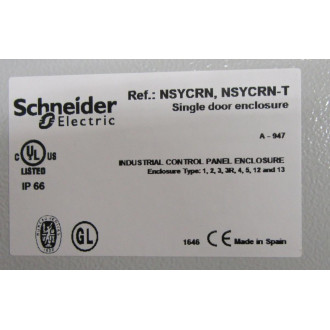 Schneider Electric NYSCRN44200P Enclosure - Used