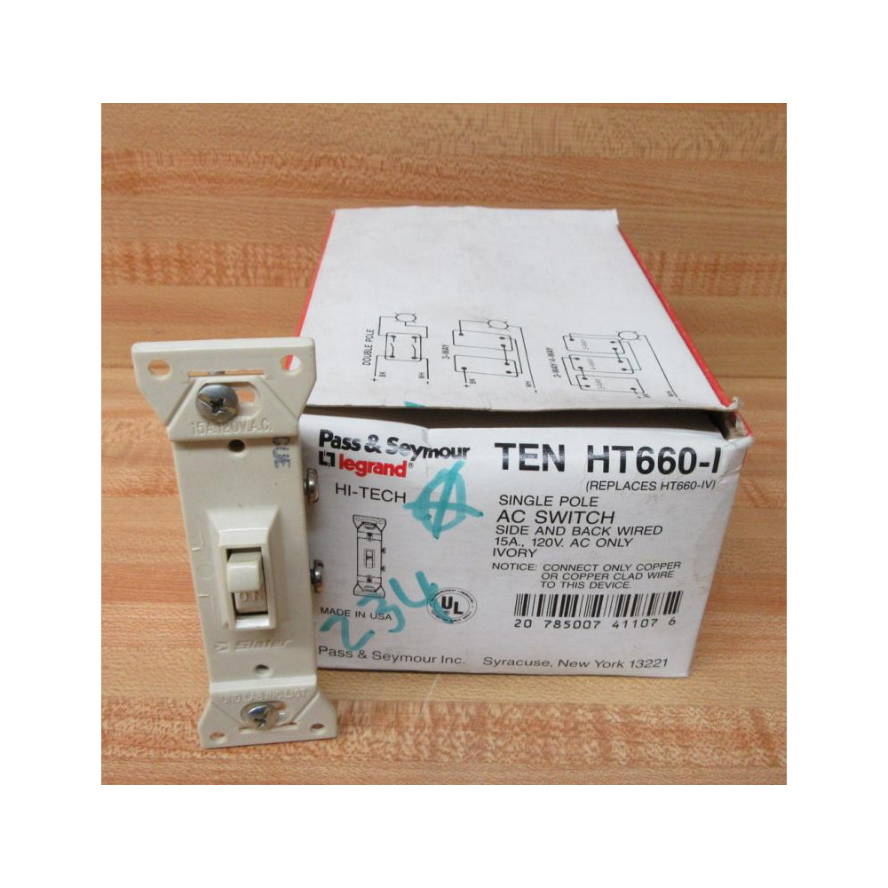 Pass & Seymour Legrand HT660-I Toggle Switch HT660I (Pack of 10) Pass & Seymour Legrand HT660-I Toggle Switch HT660I (Pack of 10)