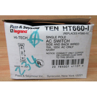 Pass & Seymour Legrand HT660-I Toggle Switch HT660I (Pack of 10)