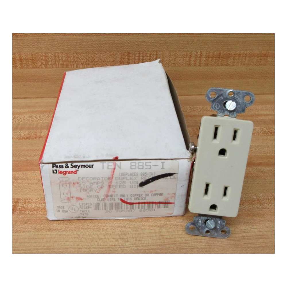 Pass & Seymour Legrand 885-I Duplex Receptacle 885I (Pack of 10) Pass & Seymour Legrand 885-I Duplex Receptacle 885I (Pack of 10)