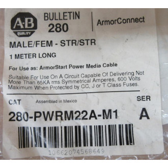 Allen Bradley 280-PWRM22A-M1 Media Cable 280PWRM22AM1