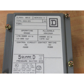 Square D 9012 GCW-23 Pressure Switch 9012GCW23